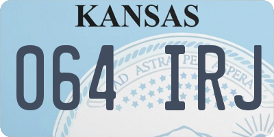 KS license plate 064IRJ