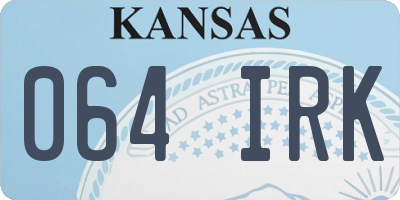 KS license plate 064IRK