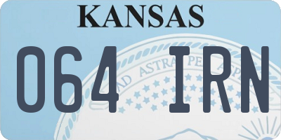 KS license plate 064IRN