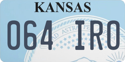 KS license plate 064IRO