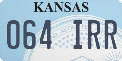 KS license plate 064IRR