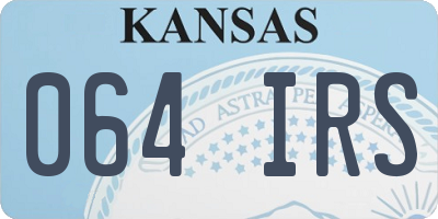 KS license plate 064IRS