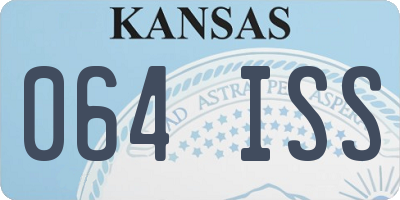 KS license plate 064ISS