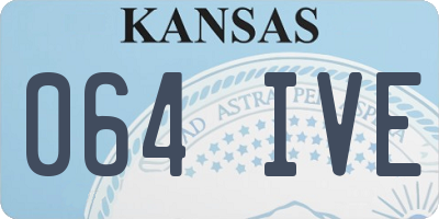 KS license plate 064IVE