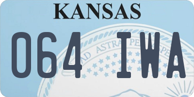 KS license plate 064IWA