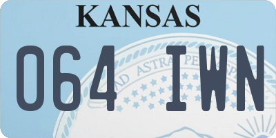 KS license plate 064IWN