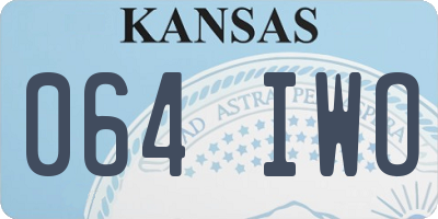 KS license plate 064IWO