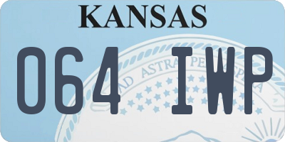 KS license plate 064IWP