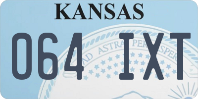 KS license plate 064IXT