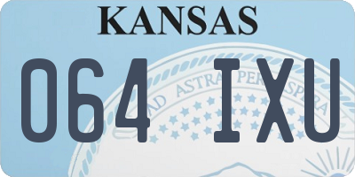 KS license plate 064IXU