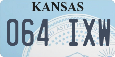 KS license plate 064IXW