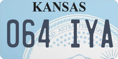 KS license plate 064IYA