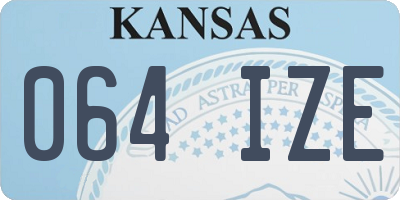 KS license plate 064IZE