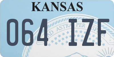 KS license plate 064IZF