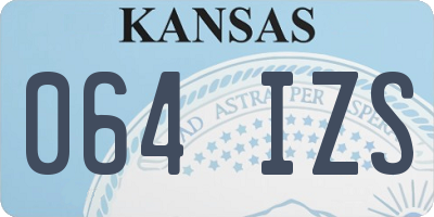 KS license plate 064IZS