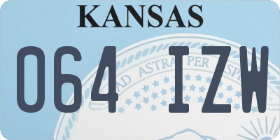 KS license plate 064IZW