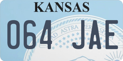 KS license plate 064JAE