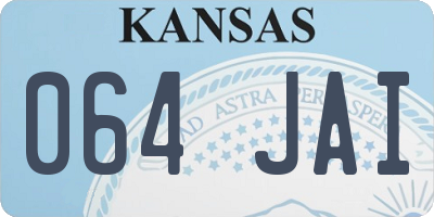 KS license plate 064JAI