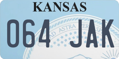 KS license plate 064JAK