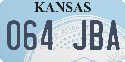 KS license plate 064JBA