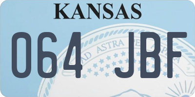 KS license plate 064JBF