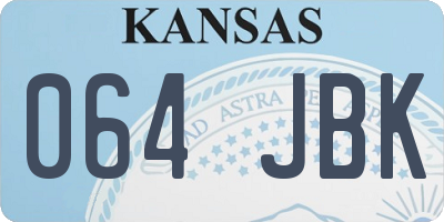 KS license plate 064JBK