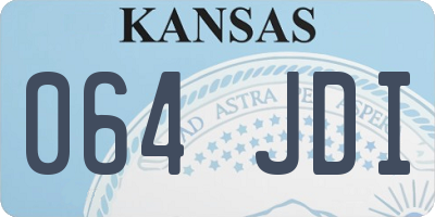 KS license plate 064JDI