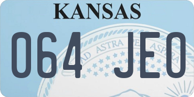 KS license plate 064JEO