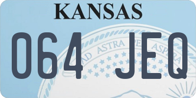 KS license plate 064JEQ