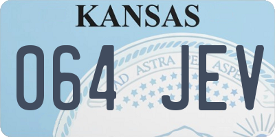 KS license plate 064JEV