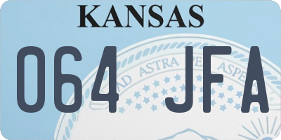 KS license plate 064JFA