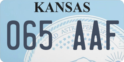 KS license plate 065AAF