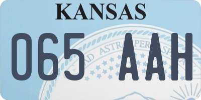 KS license plate 065AAH