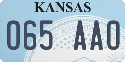 KS license plate 065AAO