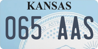 KS license plate 065AAS