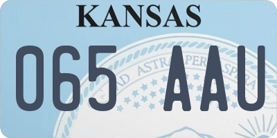 KS license plate 065AAU