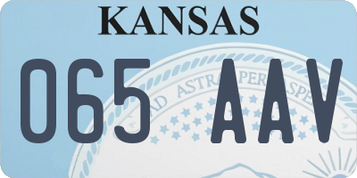 KS license plate 065AAV
