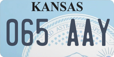 KS license plate 065AAY