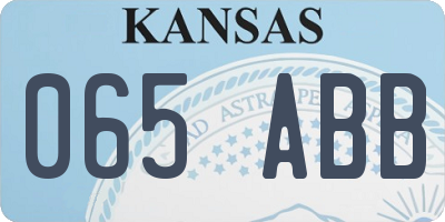 KS license plate 065ABB