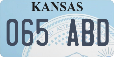 KS license plate 065ABD
