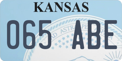 KS license plate 065ABE