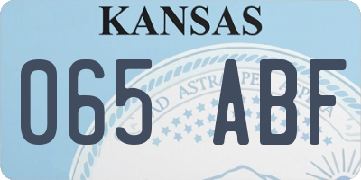 KS license plate 065ABF