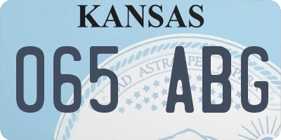 KS license plate 065ABG