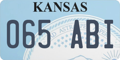 KS license plate 065ABI