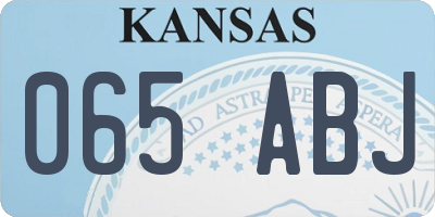 KS license plate 065ABJ
