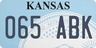 KS license plate 065ABK