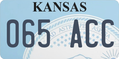 KS license plate 065ACC