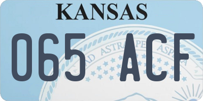 KS license plate 065ACF
