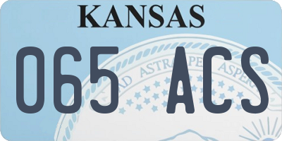 KS license plate 065ACS