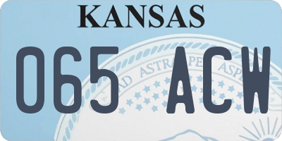 KS license plate 065ACW